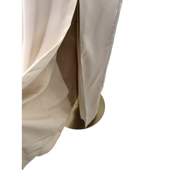 AW BRIDAL 4 S champagne cream satin one shoulder bridesmaid maxi dress NEW B36 - Picture 4 of 9